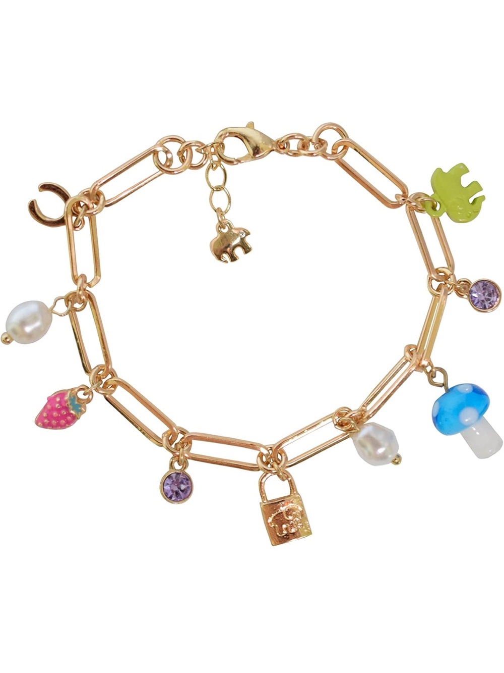 Ivory Ella Gold Tone Charm Paper Clip Style Bracelet NWT